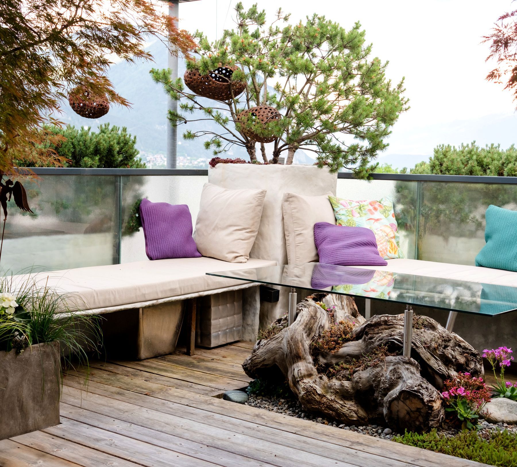 Lounge auf der umgestalteten Terrasse